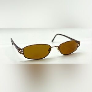 Catherine Deneuve CD-268 Brown Oval Metal Sunglasses Frames Only